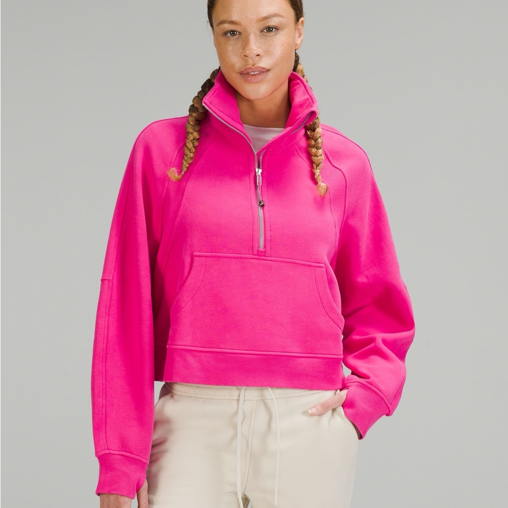 sold out sonic pink scuba quarter zip no hood